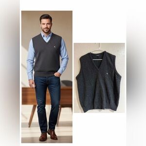 Burberry London Men's Gray Wool Sweater Vest size 44 (approx. US L/XL)